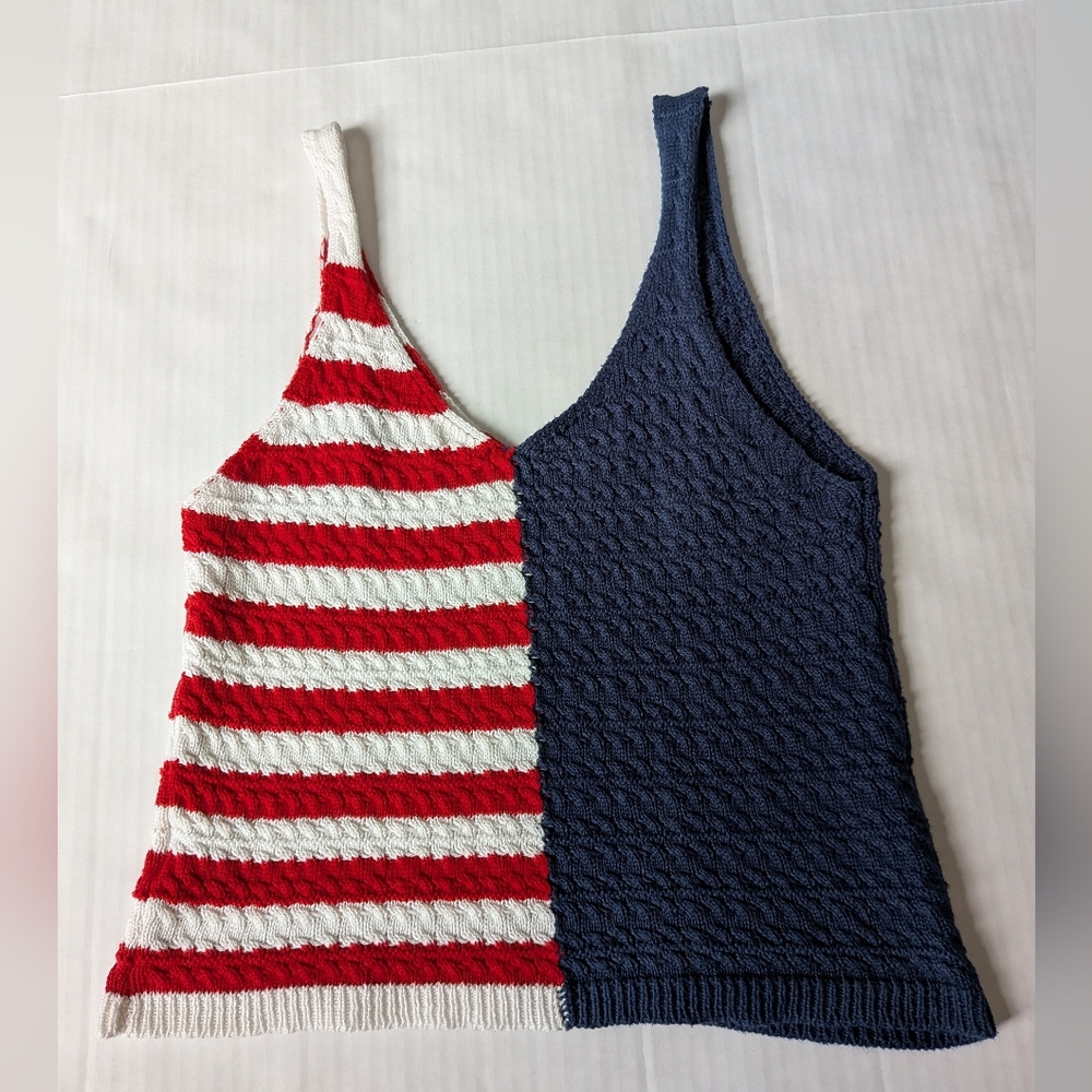 American Flag Knit Tank Top Small - Picture 5 of 12